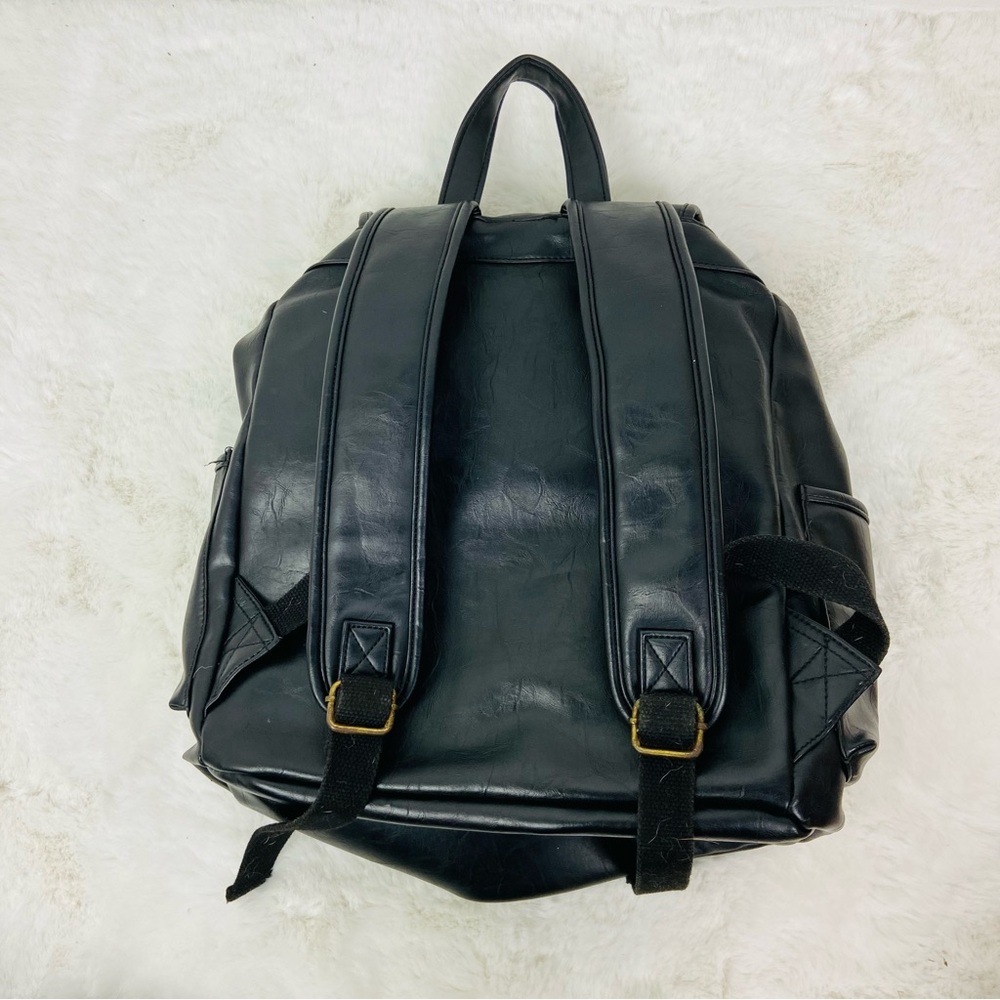 Unbranded Black drawstring Leather Backpack - image 8